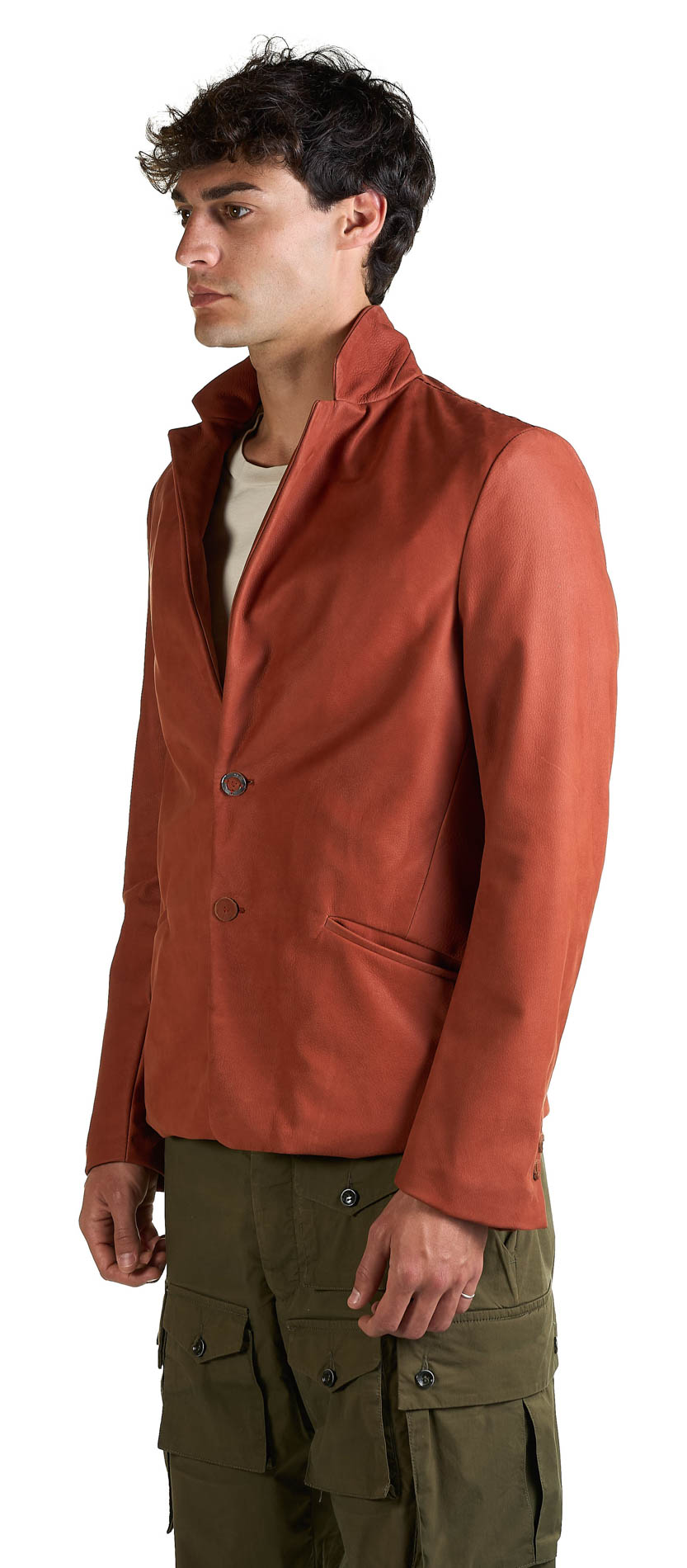 DANIELE BASTA LEATHER AND SILVER JACKET 